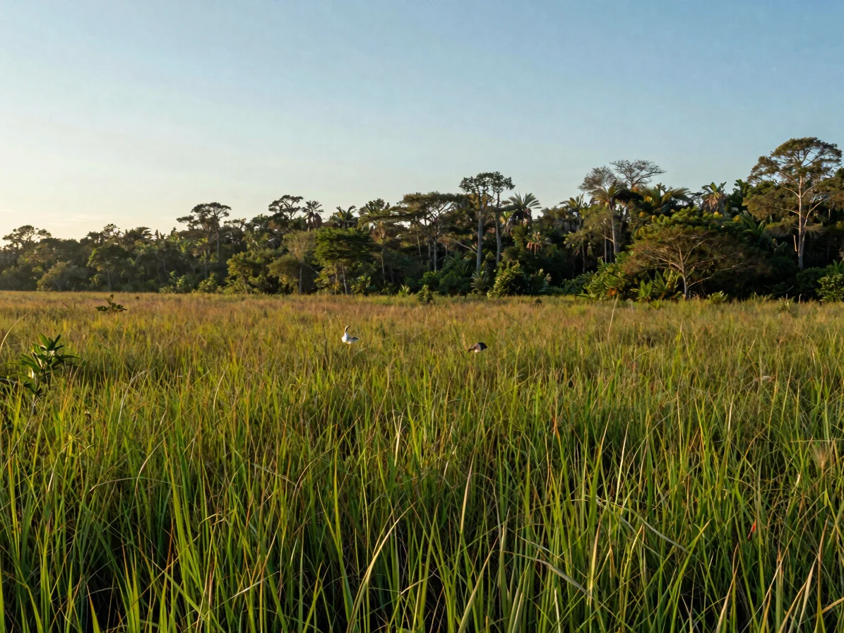 Vast, serene landscape of the Florida Everglades at sunrise, sawg