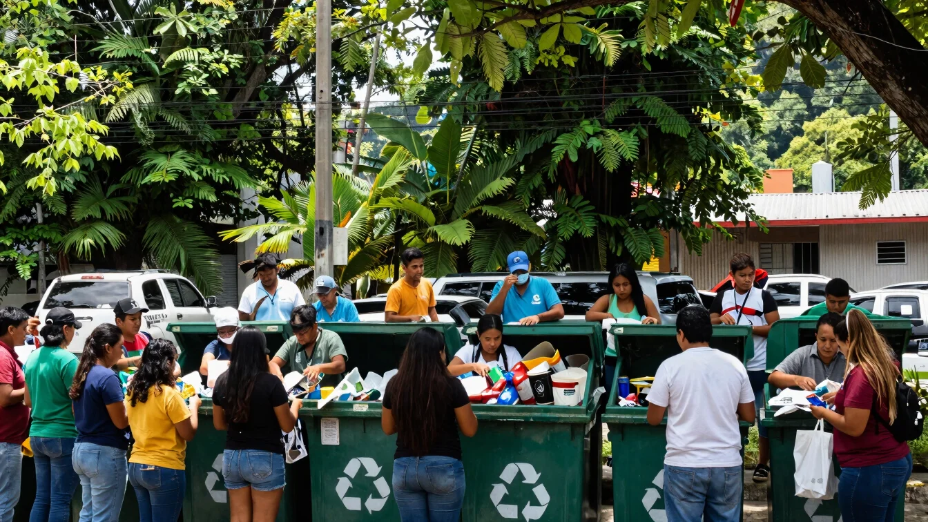 Community recycling initiative in a Latin American city, people s